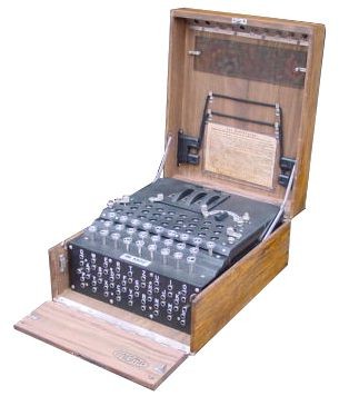 Picture of an Enigma coding machine.