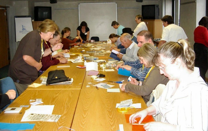 Picture of members making greetings cards.