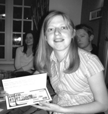 Rebecca receives thanks from Mensa for her work after standing down as Leicester LocSec in the form of leisure vouchers.