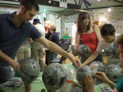 Photo of members engaged in the creation of enrichment objects.