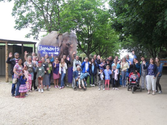 All the group at Twycross zoo