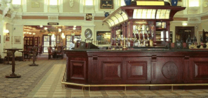 Picture of the large bar and seating area in the Standing Order
