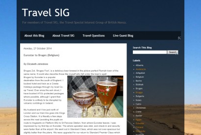 Screen capture of the Travel SIG website