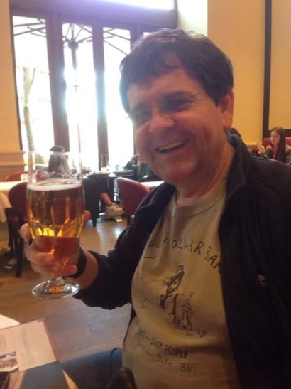Paul enjoying a large glass of beer