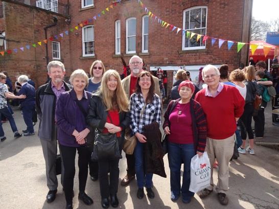 The group stand outside the Erewash museum in the sunshine.