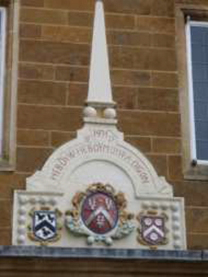 Plaque above the bay window