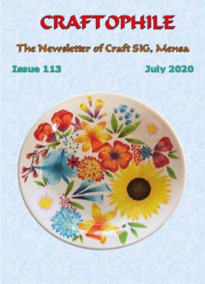 Frontpage of 'Craftophile', with a painted plate of flowers