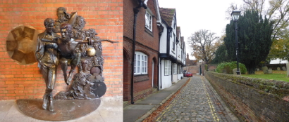 A statue and a cobbled lane from Aylesbury