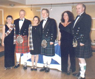 Picture of members in their tartan attire