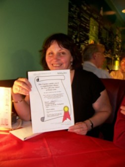 Picture of Linda Ward with her prize