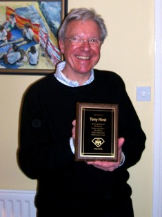 Picture of Tony Hirst with his Diamond plaque