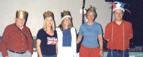 Picture of 5 party-goers wearing their self made crowns
