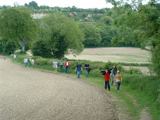 Picture of walkers over Dunstable Downs