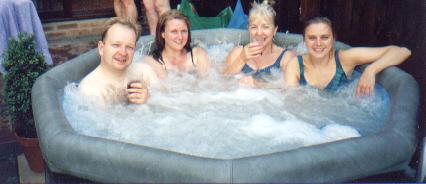 More guests in the hot tub