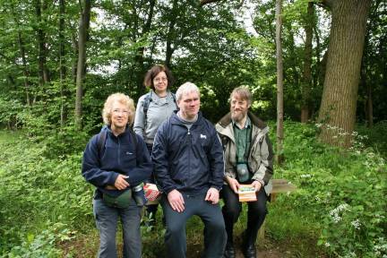 Picture of the group taking a break on their walk at Ayot St Lawrence.
