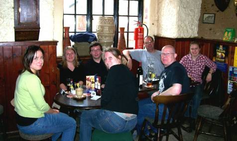 Picture of the group enjoying a well earned rest in the pub.