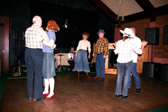 Picture of the group square dancing