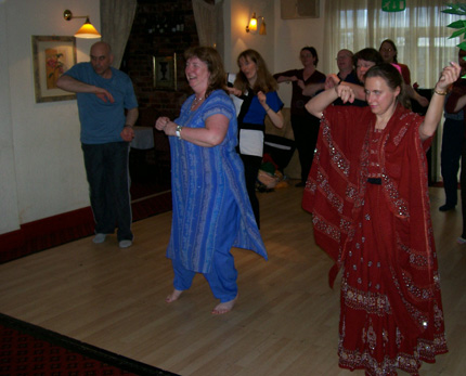 Participants got into the swing of the Indian Dancing.