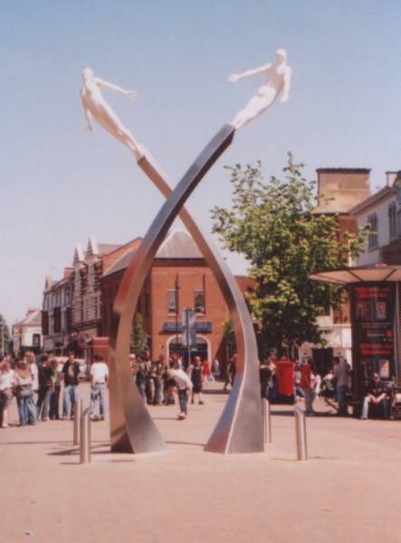 Sculpture commemorating Francis Crick in Northampton