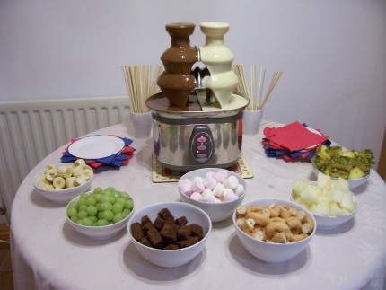 A range of delicious dips was provided for the chocolate fountain.