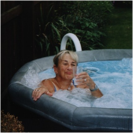 A Drink in the Hot Tub.